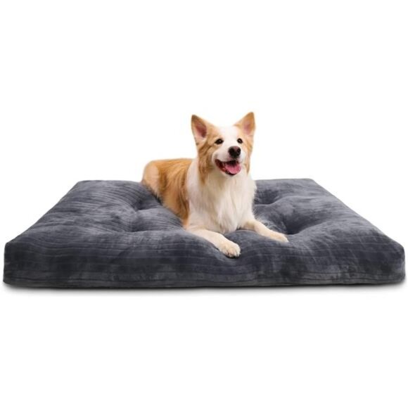 Dog Crate Bed Washable Dog Beds for Large Dogs Deluxe Thick Flannel Fluffy Comfy - Picture 1 of 7